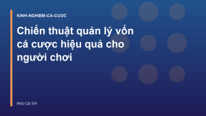 Read more about the article Chiến thuật quản lý vốn cá cược hiệu quả cho người chơi